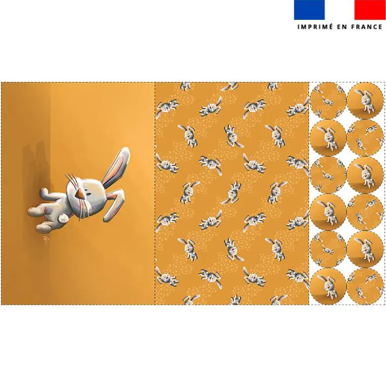 Lot 2 sets de table et 12 dessous de verres motif bébé lapin - Création Stillistic