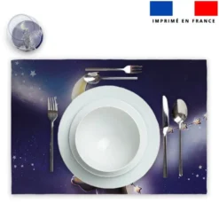 Lot 2 sets de table et 12 dessous de verres motif chat sirius - Création Stillistic