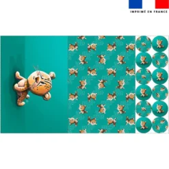 Lot 2 sets de table et 12 dessous de verres motif bébé guépard - Création Stillistic