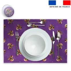 Lot 2 sets de table et 12 dessous de verres motif bébé perroquet - Création Stillistic