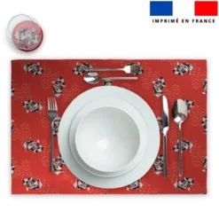 Lot 2 sets de table et 12 dessous de verres motif bébé raton - Création Stillistic