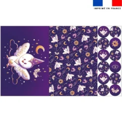 Lot 2 sets de table et 12 dessous de verres motif chouette magicienne - Création Stillistic