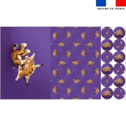 Lot 2 sets de table et 12 dessous de verres motif bébé lynx - Création Stillistic