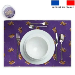 Lot 2 sets de table et 12 dessous de verres motif bébé lynx - Création Stillistic
