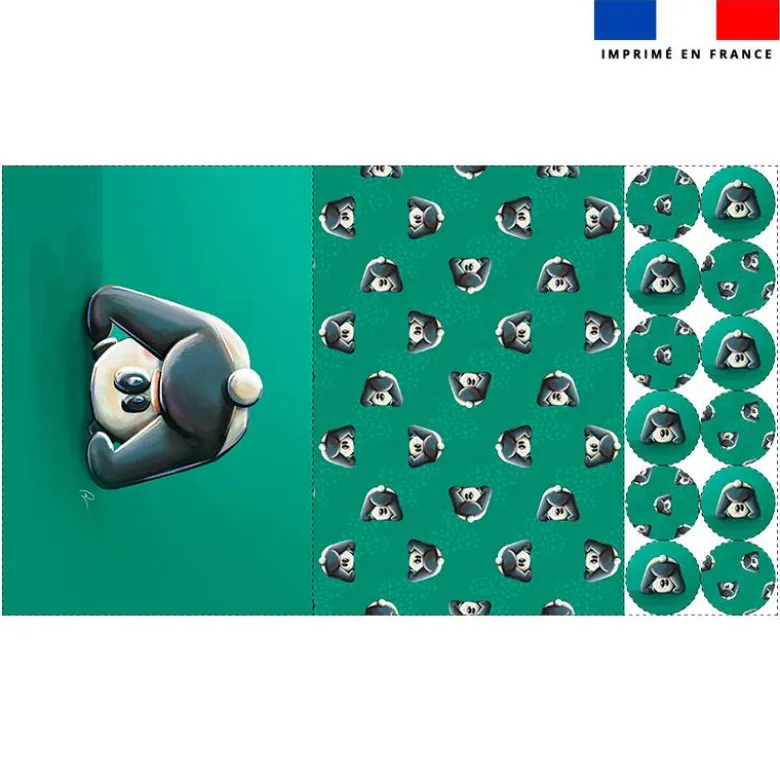 Lot 2 sets de table et 12 dessous de verres motif bébé panda - Création Stillistic