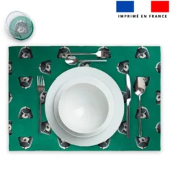 Lot 2 sets de table et 12 dessous de verres motif bébé panda - Création Stillistic
