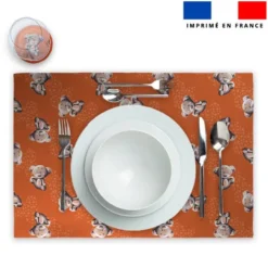 Lot 2 sets de table et 12 dessous de verres motif bébé koala - Création Stillistic