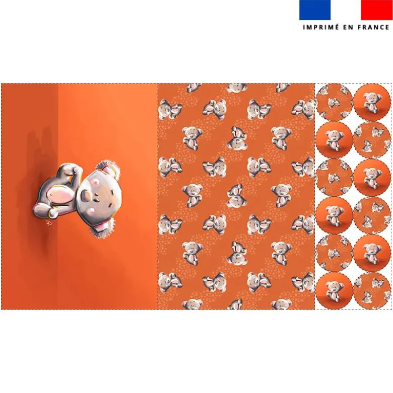 Lot 2 sets de table et 12 dessous de verres motif bébé koala - Création Stillistic
