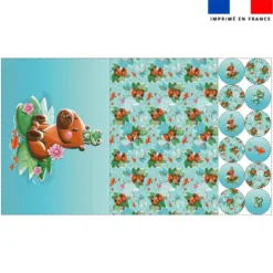 Lot 2 sets de table et 12 dessous de verres motif capybara - Création Stillistic