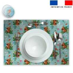 Lot 2 sets de table et 12 dessous de verres motif capybara - Création Stillistic