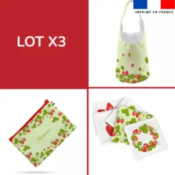 Lot x3 Kits cadeaux maman imprimé fraise