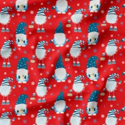 Lutin de Noël - Fond rouge cerise