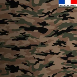 Lycra motif camouflage vert noir et marron