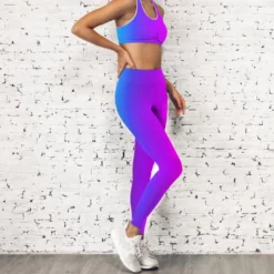 Lycra motif dégradé violet à bleu clair