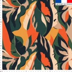 Lycra motif fleur jungle exotique