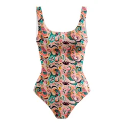 Lycra motif fleurs cachemire colorées