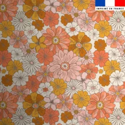 Lycra motif fleurs rétro multicolores