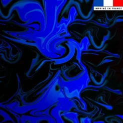 Lycra motif fluide noir et bleu