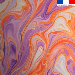 Lycra motif fluide violet et orange