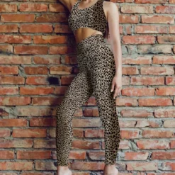 Lycra motif léopard dégradé marron