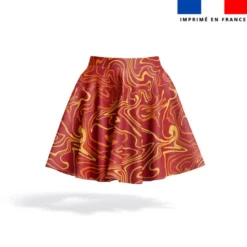 Lycra motif marbré abstrait jaune et orange