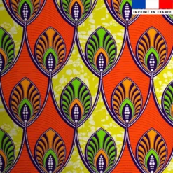 Lycra motif plume paon wax