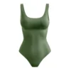 Lycra vert kaki uni