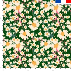 Marguerite effet peinture - Fond vert foncé