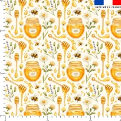 Miel et abeille – Fond écru