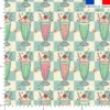 Milkshakes Rétro - Fond Damier Bleu
