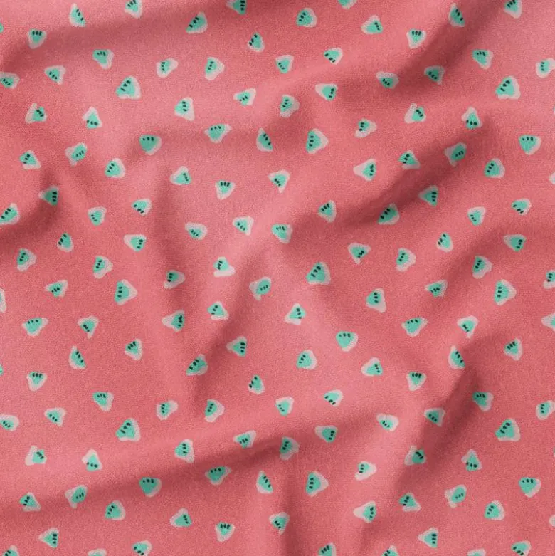 Mini pastèque - Fond corail - Création Lucie OBATON
