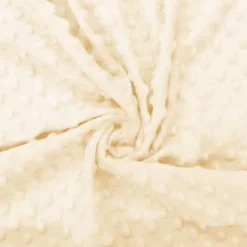 Minky uni écru relief pois