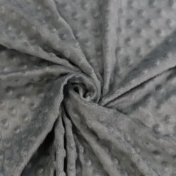 Minky uni gris foncé relief pois