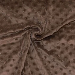 Minky uni marron relief pois