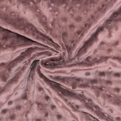 Minky uni mauve fané relief pois