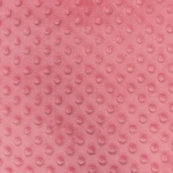 Minky uni rose bonbon relief pois