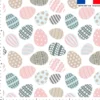 Oeufs de Pâques couleurs pastel - Fond blanc