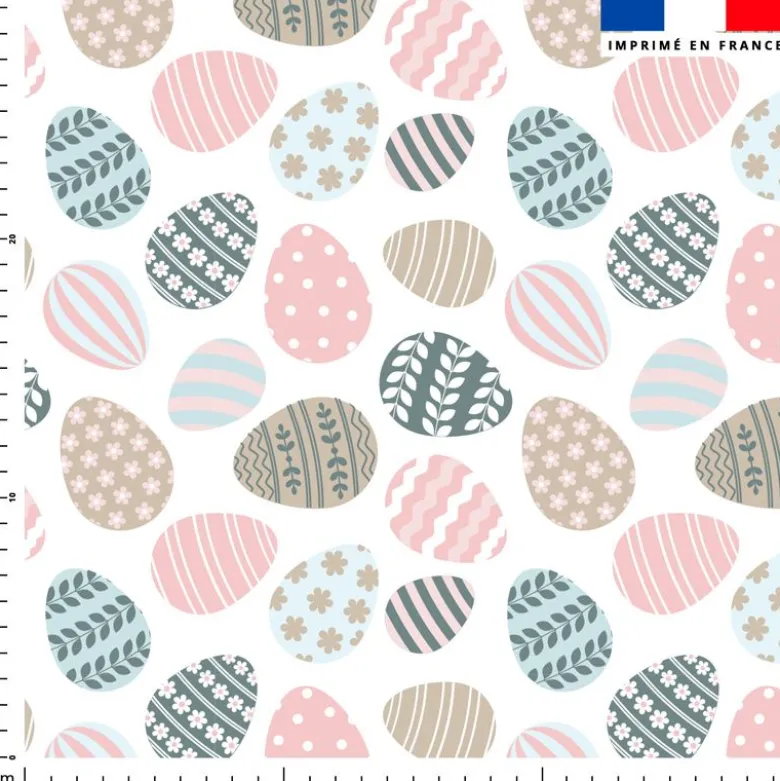 Oeufs de Pâques couleurs pastel - Fond blanc