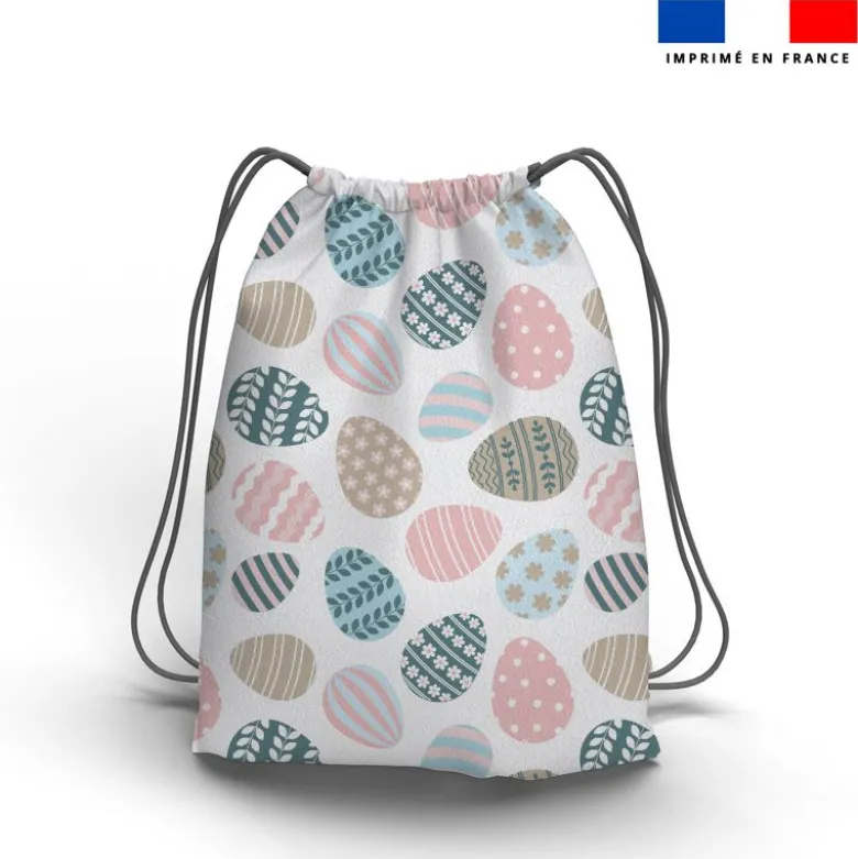 Oeufs de Pâques couleurs pastel - Fond blanc