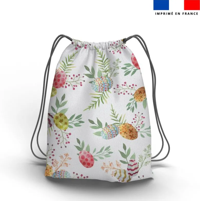 Oeufs de Pâques fleuris - Fond blanc