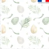Oeufs et rubans de Pâques - Fond blanc