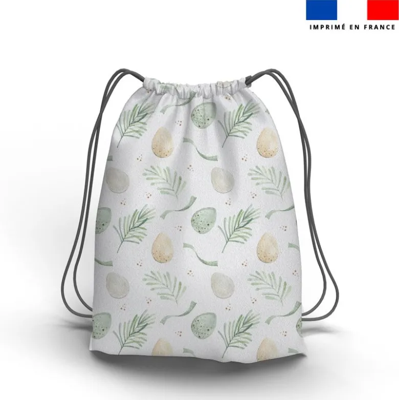 Oeufs et rubans de Pâques - Fond blanc