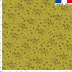 Olive et branche d'olivier - Fond vert olive