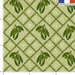 Olives vertes - Fond vert - Création Andréa Leonelli