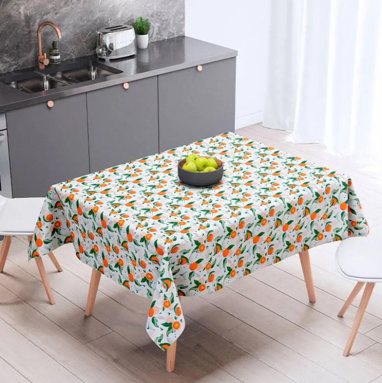 Orange et feuille d'oranger - Fond blanc