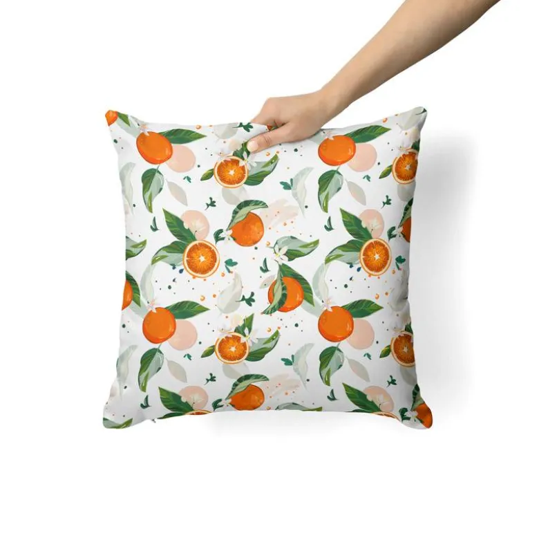Orange et feuille d'oranger - Fond blanc
