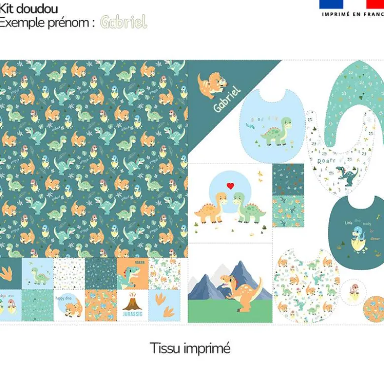 Pack Naissance Personnalisé - Bébé dino
