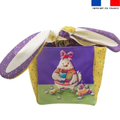 Panier de Pâques imprimé poule et oeufs de Pâques - Création Stillistic