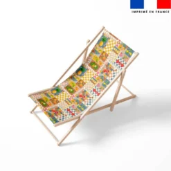 Patchwork fruits exotiques bleu - Fond blanc