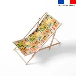 Patchwork fruits exotiques vert - Fond blanc